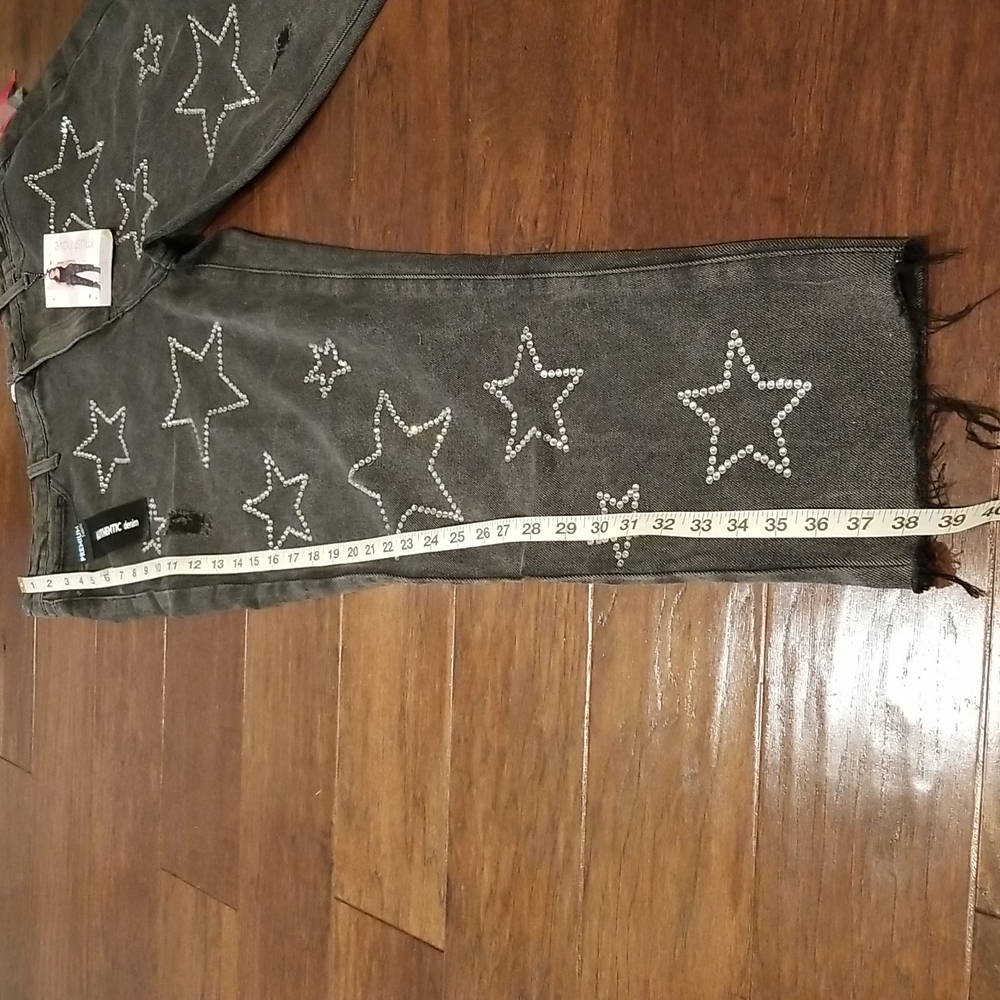 Simple Society Faded Blk High Rise Jeans W/ F… - Picture 9 of 12